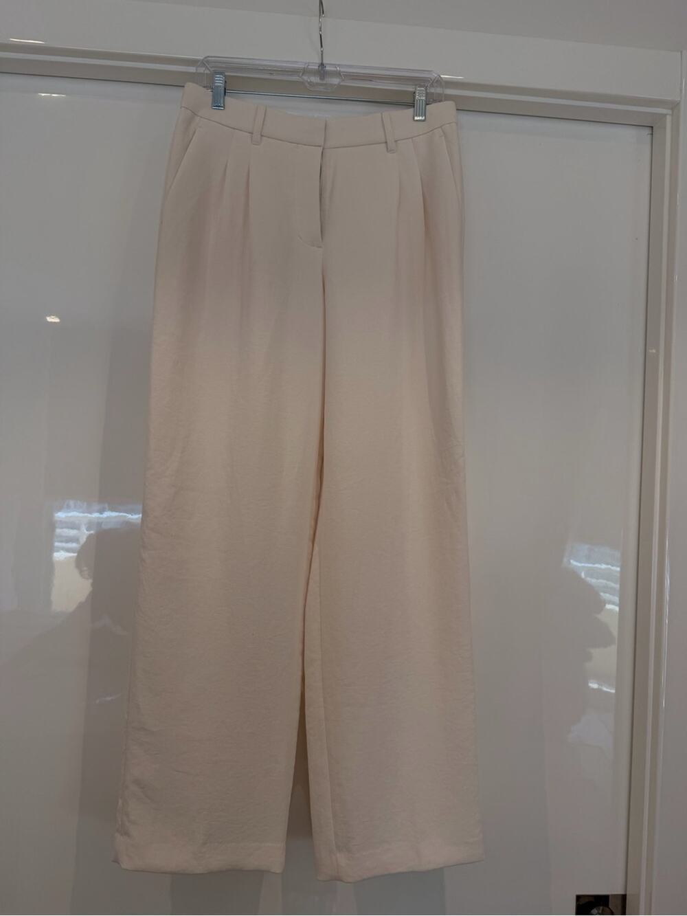 Wilfred Ivory Wide-Leg Pleated Trousers